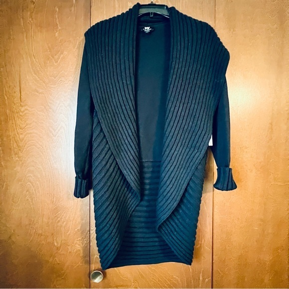 W By Worth Dark Navy Large Collar Cardigan Nwt Sz Small Wool Cotton Blend